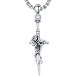 Sterling Silver Medieval Sword Dagger Pendant Necklace