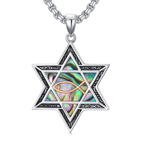Sterling Silver Crown Jesus Fish Celtic Knot Chai  Lion Star of David Pendant Necklace