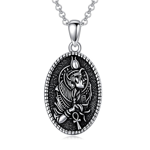 Sterling Silver Aztec Lion Cross Pendant Necklace