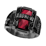 Sterling Silver Personalized  Birthstone High School College Class Ring  for Men