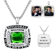 Sterling Silver Custom Photo Class High School College Graduation  Necklace