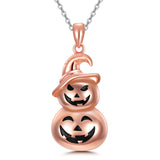 925 Sterling Silver Pumpkin Snowman Necklace Halloween Necklace Christmas Halloween Jewelry Gifts for Women Girls