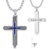 Sterling Silver Obsidian Lapis Lazuli Tigers Eye Turquoise Celtic Knot & Cross Urn Necklaces for Ashes