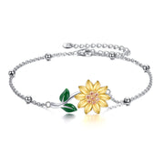 Anklets Bracelet for Women Sterling Silver Sunflower Anklet Charm Chain Bracelet Beach Foot Jewelry for Women Girls