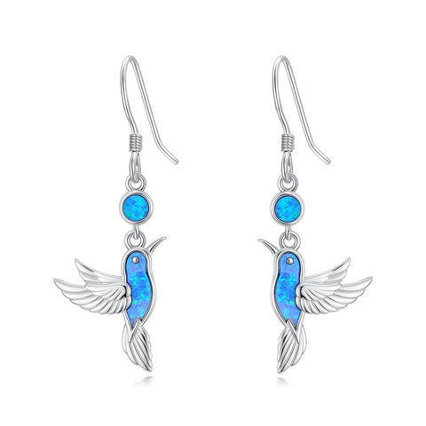 Sterling Silver Turquoise Owl Dragonfly Butterfly Hummingbird Dangle Earrings