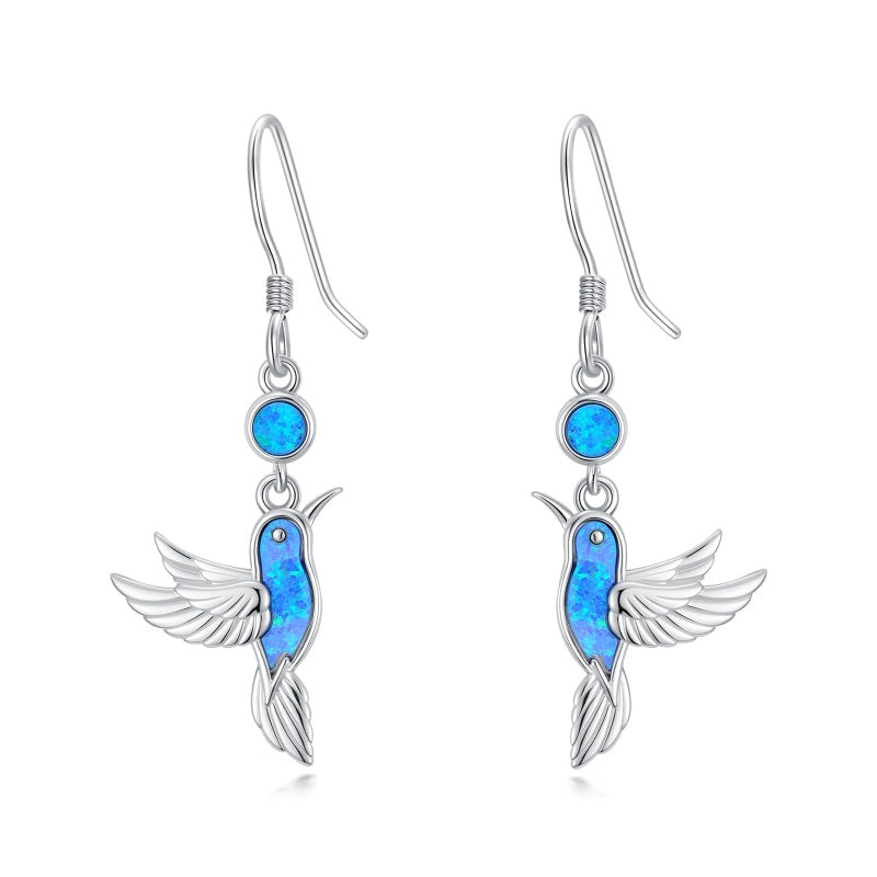 Sterling Silver Turquoise Owl Dragonfly Butterfly Hummingbird Dangle Earrings
