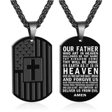 Stainless Steel American Dog Tag Pendant Necklace for Men