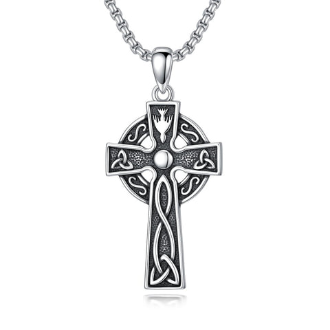 Sterling Silver Cross Pendant Necklace Christian Religious Jewelry Gifts for Anniversary