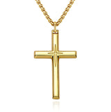 925 Sterling Silver Cross Pendant Necklace for Men Boys with 3mm Rolo Chain 22+2 inches