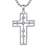 Sterling Silver Cross Christian Pendant Necklace
