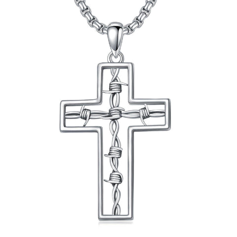 Sterling Silver Cross Christian Pendant Necklace