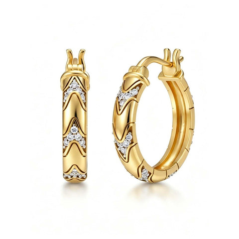 14K Gold Plated Hoop Earrings Jewelry Gift for Birthday Anniversary Mother's Day
