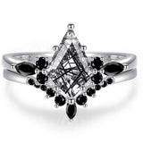 Sterling Silver Kite Cut Gemstone Engagement Wedding Promise Ring Gift For Valentine's Day