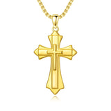 Cross Pendant Necklace  14K Gold Plated Christian Faith Jewelry