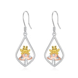 Sterling Silver Bee Butterfly Chicken Chihuahua  Dinosaur Frog Octopus Paw Print Platypus Dangle Earrings