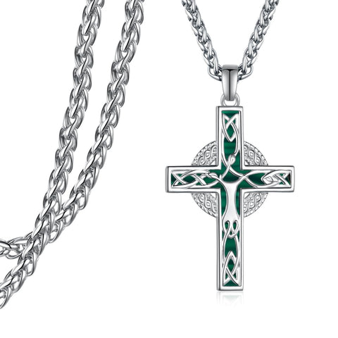 14K Gold Plated  Cross Necklace Religious Amulets Jewelry Gifts