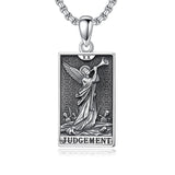 Sterling Silver Lovers Hierophant Magician Three of Swords Wheel of Fortune SkeletonTarot Card Pendant Necklace