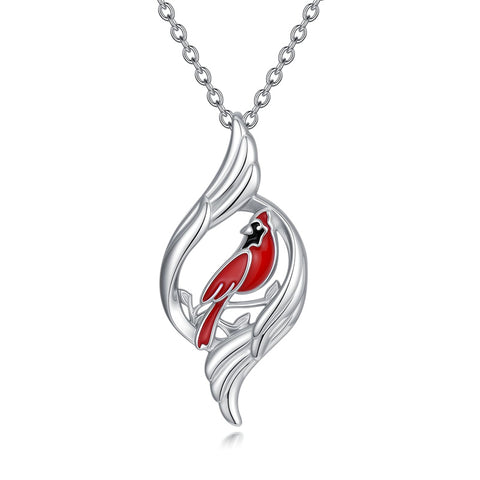 Sterling Silver Dove Hummingbird Red Cardinal Pendant Necklace