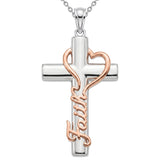 Sterling Silver Cross Pendant Necklace Gift for Anniversary Christmas