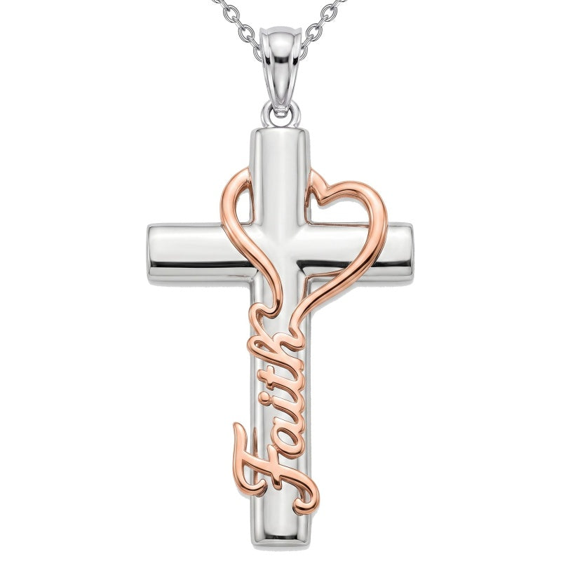 Sterling Silver Cross Pendant Necklace Gift for Anniversary Christmas