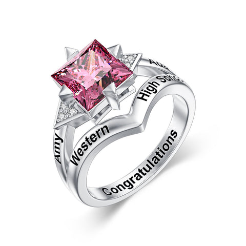 Sterling Silver 10K 14K 18K Gold Customizable Class Ring