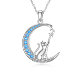 Cat Necklace Sterling Silver Cat Jewelry Cat Gift for Women Girls and Cat Lovers