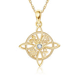 14K Yellow Gold Witches Knot Pendant Necklace