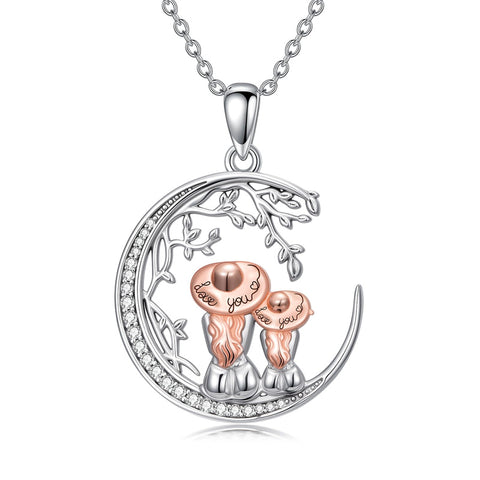 Sterling Silver Mother Daughter Father Daughter Sister Pendant Necklace Family Jewelry for Christmas Mother's Day