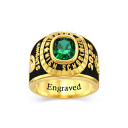 Sterling Silver Personalized Birthstone High School Graduates Class Ring for Men