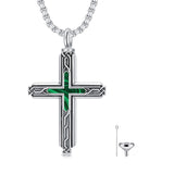 Sterling Silver Obsidian Lapis Lazuli Tigers Eye Turquoise Celtic Knot & Cross Urn Necklaces for Ashes