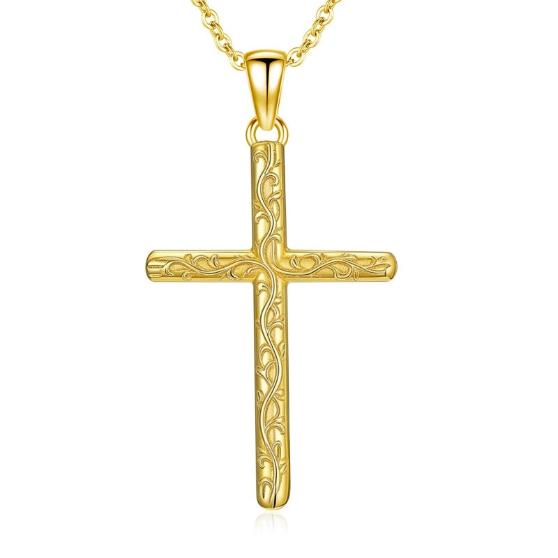 14K Gold Plated  Cross Necklace for Women Christian Jewelry  Birthday Christmas Gift