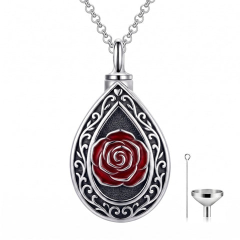 Sterling Silver Cross Hummingbird Cardinal  Rose Sunflower Urn  Necklace for Ashes Cremation Jewelry