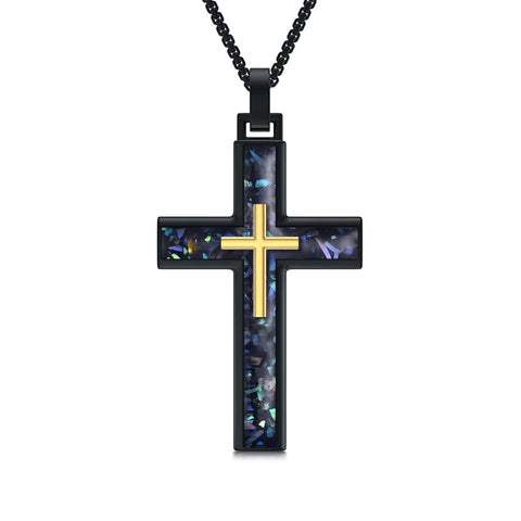 Sterling Silver Cross Religious Necklace for Men