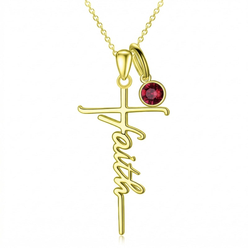 14K Gold Plated Cross Necklace for Women