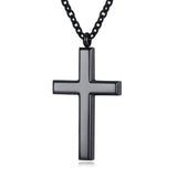 Stainless Steel Simple Men’s Stainless Steel Cross Pendant Chain Necklace for Men Women, 20-24 Inches Chain