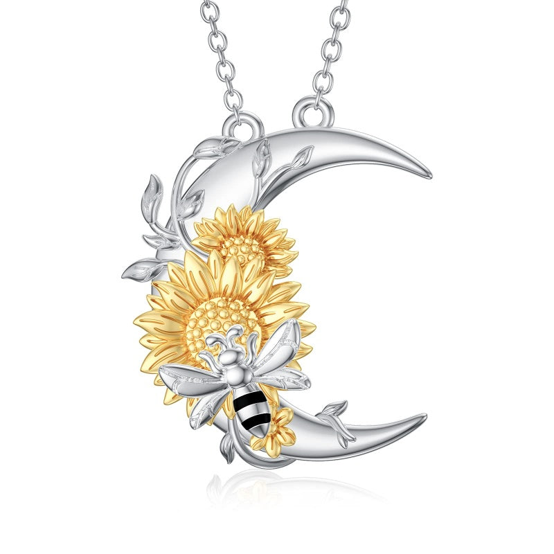 Sterling Silver Heart Bee Dragonfly Butterfly Hummingbird Sunflower Animal Pendant Necklace  Gifts for Christmas