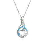 Sterling Silver Heart Shape Tear Dangle Urn Necklace for Ashes