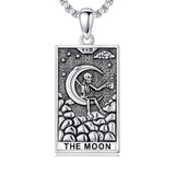 Sterling Silver Lovers Hierophant Magician Three of Swords Wheel of Fortune SkeletonTarot Card Pendant Necklace