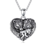 Sterling Silver Vintage Bear Photo Locket Necklace