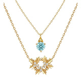 14K Gold Birthstone Birth Flower  Pendant Necklace Birthday Jewelry Gifts for Women