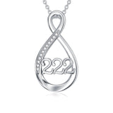 Sterling Silver 111 222 333 444 555 777 888 999 Infinity Angel Number Pendant Necklace
