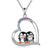 Sterling Silver PenguinNecklace Penguin Pendant Jewelry for Women Girls Christmas Gifts