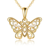 14K Yellow Gold Filigree Butterfly Jewelry for Women Butterfly Necklace Fine Celtic Knot Gifts for Her