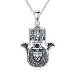 Sterling Silver Hamsa Tree of Life Viking Lion Butterfly Evil Eye Yin Yang Eye of Horus Pendant Necklace