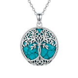 Sterling Silver Turquoise Sun and Moon AA Sobriety Celtic Knot Cross DNA Star of David Tree of Life Pendant Necklace