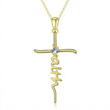 14K Gold Plated Cross Necklace for Women