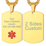 Stainless Steel Supcare Customized Engraved Medical Alert Medical Alert Necklace Necklace