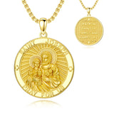 Patron Saint Medal Gold Plated Catholic Pendant Christian Religious Necklace Amulet Jewelry