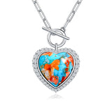 Sterling SilverTurquoise Red Coral Lapis Lazuli Malachite Paperclip Chain Necklace