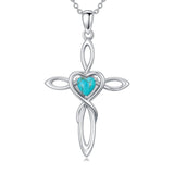 14K Gold Plated Turquoise Cross Pendant Necklace Western Jewelry for Women